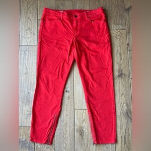 Gap Red Orange Slim Fit Legging Jeans with Zipper Detail size 32 14